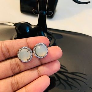 Gray Chalcedony 925 Sterling Silver Earrings